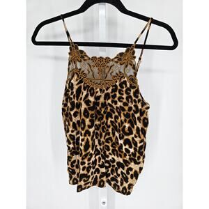 Maurices Women's Leopard Strapless Embroidered Lace Neck Line Top Size M